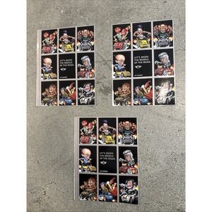 Lot of 3 MINI COOPER AD Pop Out Garbage Pail Kid Type Look (2003)